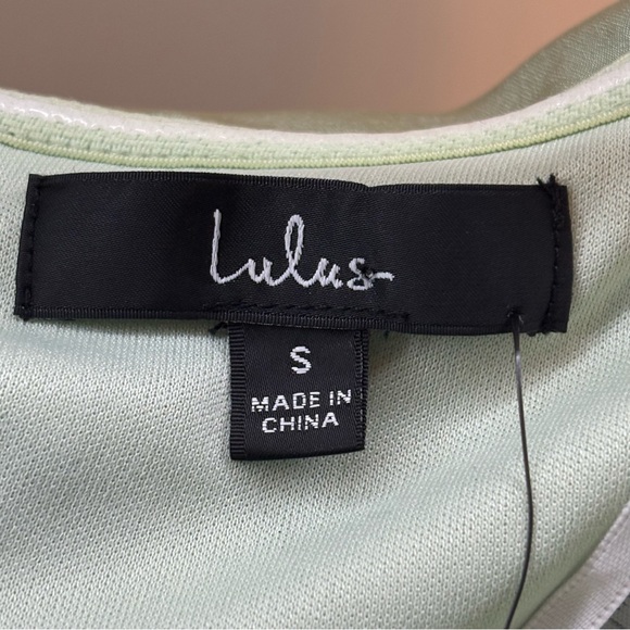 NWT Lulu's Asymmetrical Always Celebrating Sage Satin Mini Dress Size Small - Picture 5 of 13